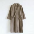 thumbnail image 4 of Bovxnpu Men's Summer Lightweight Bathrobes 7/8 Sleeve Robe Breathable V Neck with Pockets Summer Sleepwear, 4 of 4