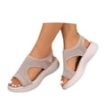 thumbnail image 4 of Water Wedges Sandals for Women Trendy Lightweight Hard Sole Wedge Heels Womens House Shoes with Support Braided Espadrilles for Women Ankle Strap Beach Sandals Summer Shoes, 4 of 8