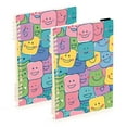 thumbnail image 2 of Smiling Faces Ring Binder Notebook Journey Note Diary College Ruled Spiral Notebook Study Loose Leaf Paper A5 60 Pages, 2 of 8
