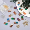 thumbnail image 5 of 176 Pcs Resin Wood Earring Pendants Dangle Rectangle Resin Wood Earring Making Kits with Earring Hooks Jump Rings for Jewelry Making - 8 Styles, 5 of 9