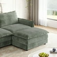thumbnail image 6 of Modern Corduroy 2-Seater L-Shaped Sofa with Ottoman, 85×80×75cm, 6 of 12