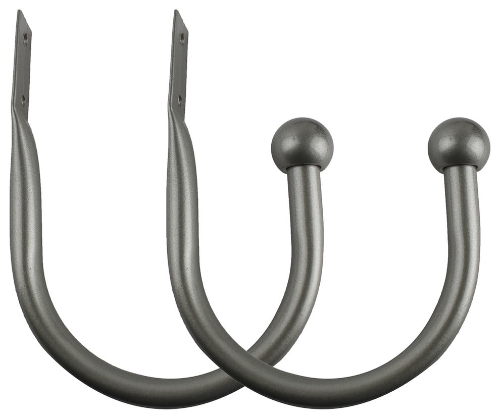 Urbanest Steel Curtain Holdbacks, Pewter, Set of 2