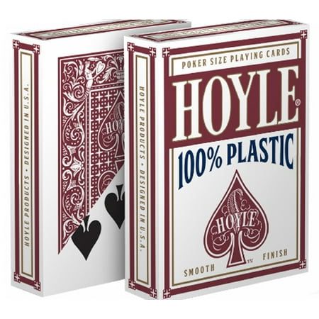 hoyle 100% plastic playing cards, standard index - 1 red deck