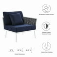 thumbnail image 5 of Modway Stance Modern Fabric & Aluminum Outdoor Right-Facing Armchair in Navy, 5 of 9