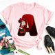 thumbnail image 1 of Disney Fashion Minnie Letter 100% Cotton T-shir Women Casual Top High-Quality Print Summer New Mickey Mouse Tee Free ShippingM Gao Jinjia LED, 1 of 2