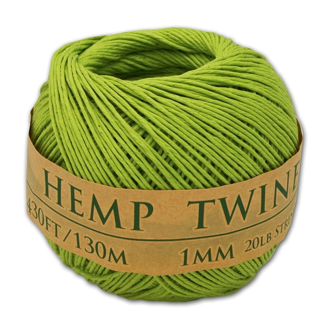 Hemptopia 1 mm, Hilo de Cáñamo Verde de 430' para Manualidades, 1 Pieza
