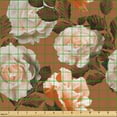 thumbnail image 2 of Ambesonne Rose Fabric by the Yard Upholstery, Vintage Art Warm Tone Flowers, 1 Yard, Pale Cinnamon and Redwood, 2 of 5
