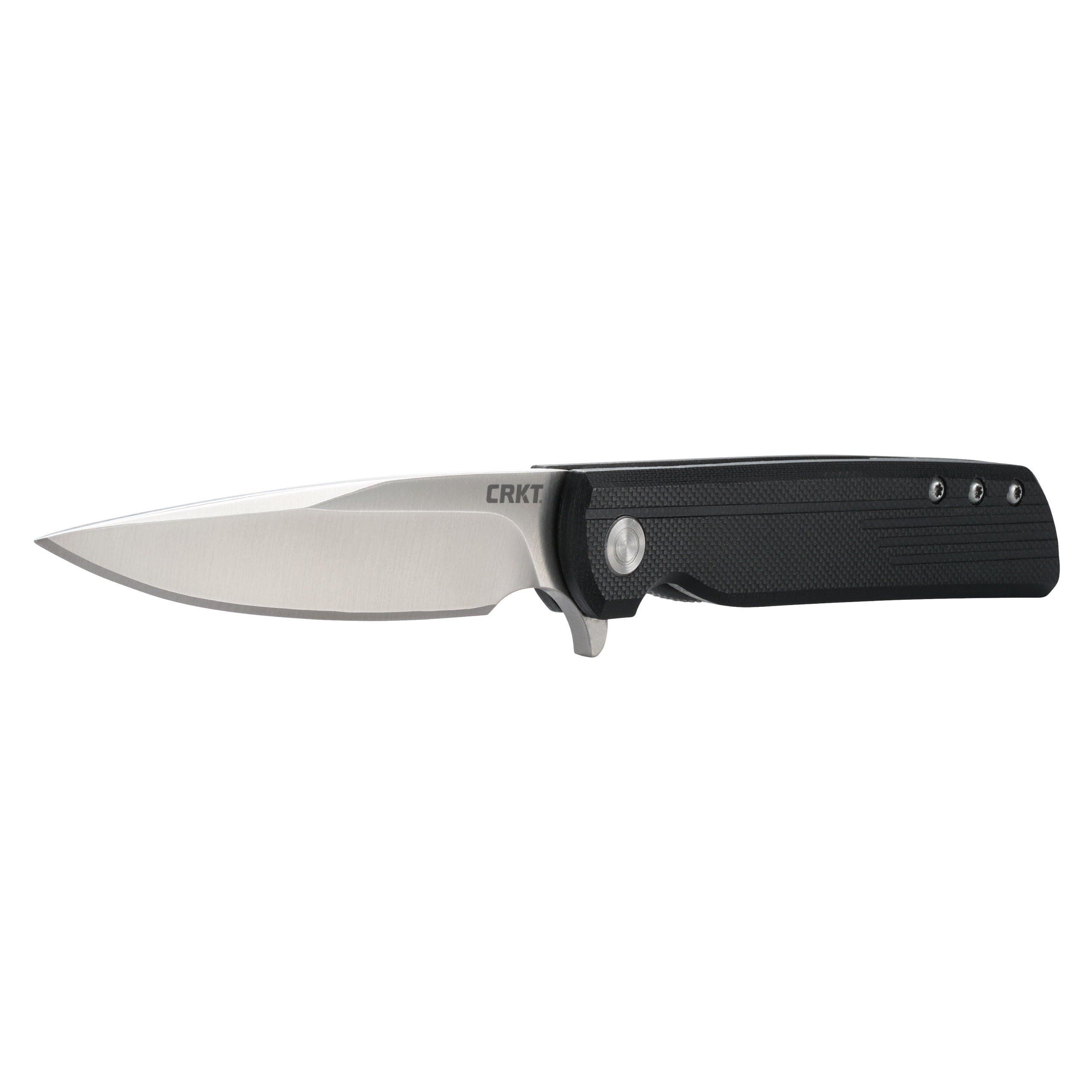CRKT LCK + Everyday Carry Assisted Folding Knife with Liner Lock: Stainless Steel Plain Edge Blade, Glass-Reinforced Nylon Handle, Pocket Clip, 3801
