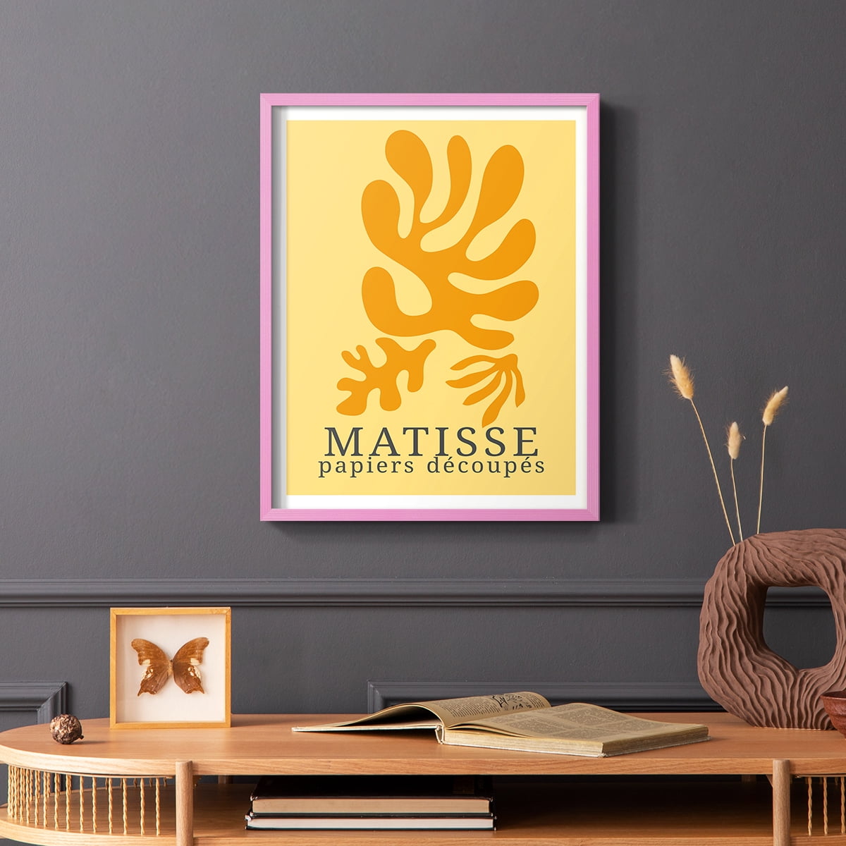 Matisse CCCLVIII in Pink Solid Wood 11 x 14 Framed Print