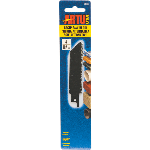 ARTU 01806 Reciprocating Saw Blade, 3/4 in W, 4 in L, 12 TPI, Tungsten