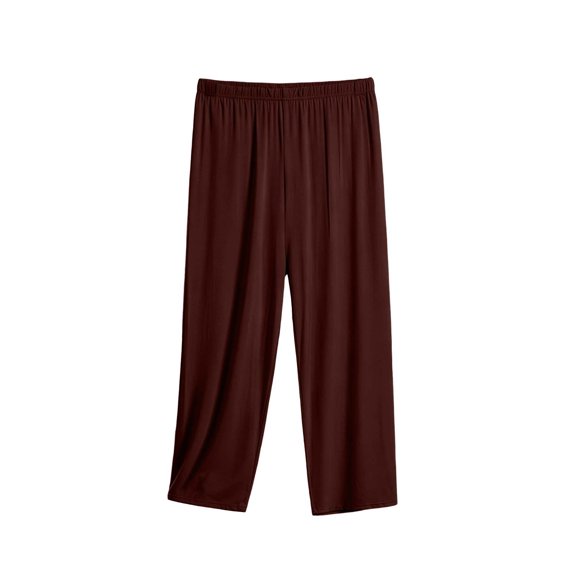Maplenight Womens Pajama Capri Pants Lightweight Cropped Lounge Pants Elastic Waist Soft Relaxed Fit Casual Sleep Bottoms
