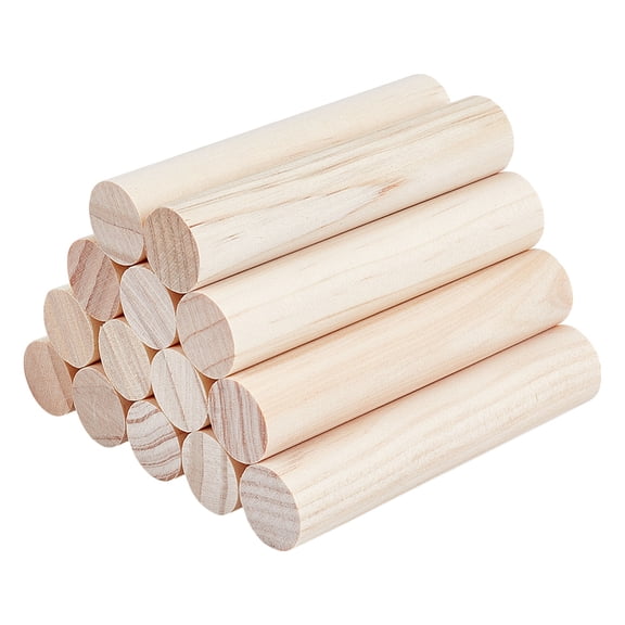 Wood Round Stick DIY Craft Supplies White 100x20mm