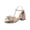 Beige, variant on Women's Ankle Strap Wedding Party Dress Shoes Women Open Toe Low Chunky Short Heels Sandals Casual Round Toe Pearl Chain Buckle Sandals