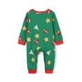 thumbnail image 6 of Christmas Family Pajamas Matching Set, Tree Print Long Sleeve T-shirt with Stars Print Pants Sleepwear Loungewear, 6 of 9