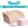 thumbnail image 2 of 11 Piece Extra Large Rabbit Litter Box With 10 Pads 17.3x13 Inch Corner Toilet Pet Pan, 2 of 6