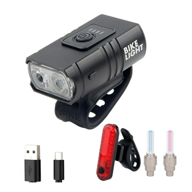 Luz delantera y trasera para bicicleta Juego de luces para bicicleta Fácil instalación Ligero Estilo C