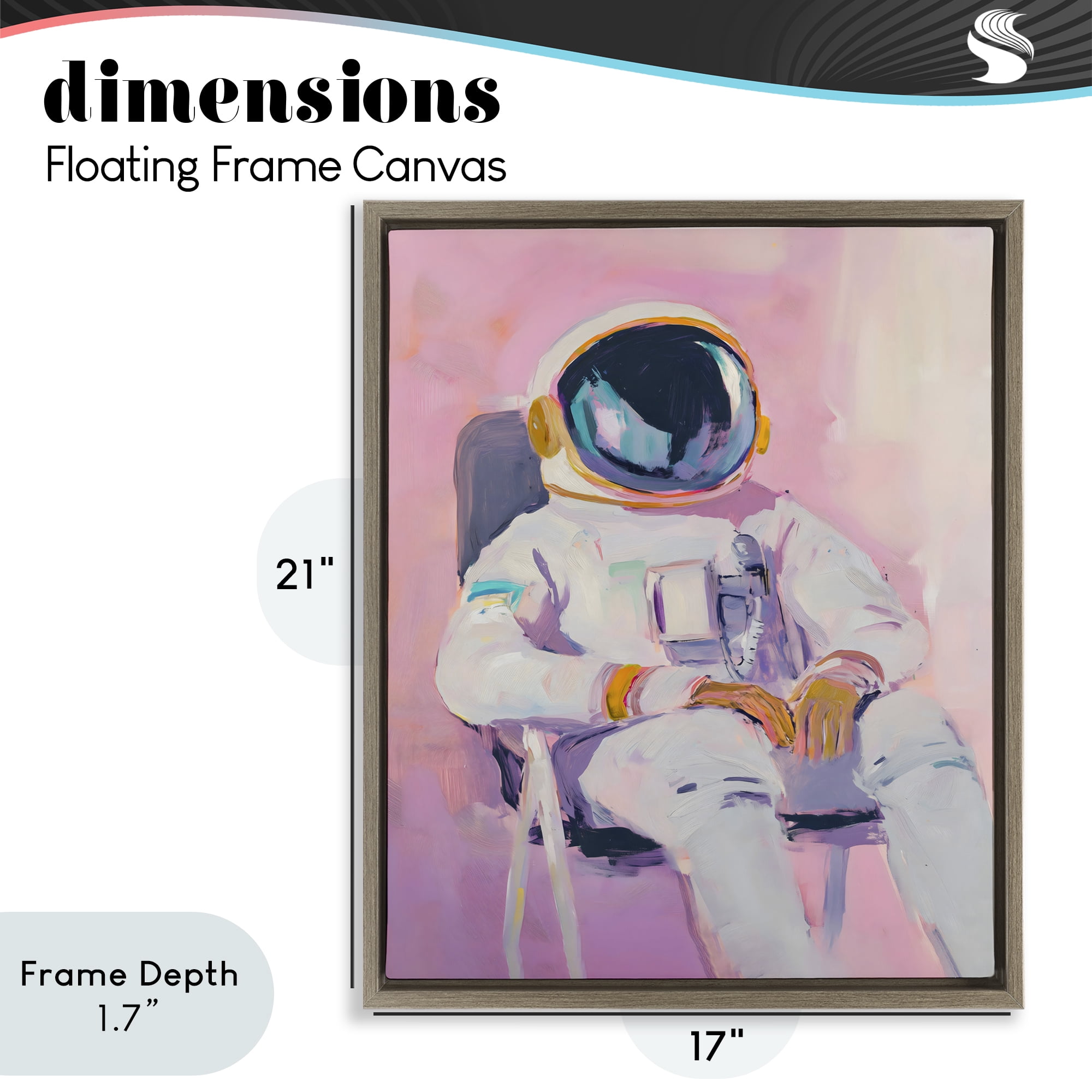 Stupell Industries Resting Astronaut on Chair Brown Framed Floater Canvas Wall Art, design by The Prints Vibe