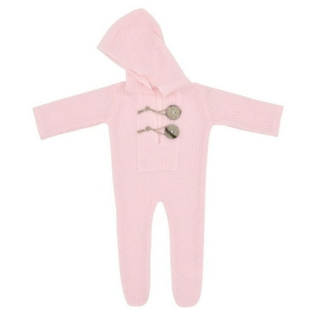 

Hunpta Hats For Kids Newborn Infant Baby Photography Prop Footed Romper Knitted Hooded Overalls Jammies