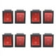 thumbnail image 1 of Interruptor basculante NQ DPST de luz roja 4 pines 16 A/250 V CA 20 A/125 V CA 8 piezas, 1 of 4