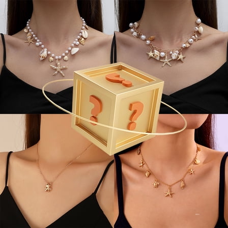 Christmas Mystery Necklace Blind Box 4 Styles Women Jewelry 25 Chance Each（christmas decorations）