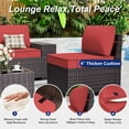 thumbnail image 3 of ASJMR 9 Pieces Outdoor Patio Furniture Sets with 2 Swivel Chairs and Cusions,PE Rattan Wicker Conversation Outside Sectional Sofa Set,Red, 3 of 10