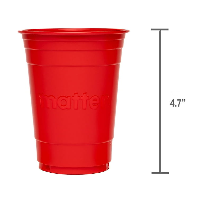 Matter Disposable Compostable Cups, 18 oz., Red, 50 Count