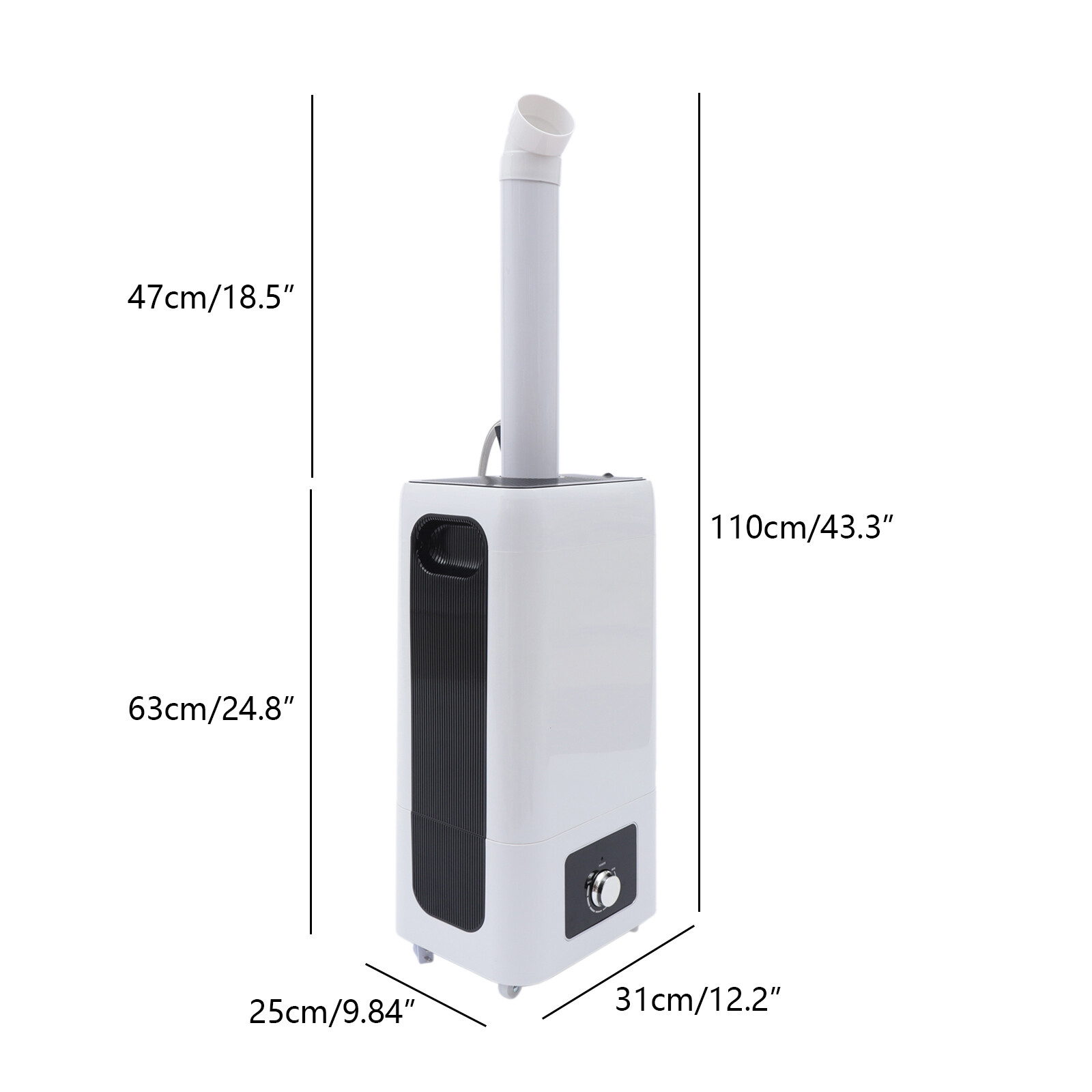 Industrial Commercial Humidifiers Whole House Humidifier 2000sq.ft Large Room Humidifier 2000ml/h 23.8L/6.2Gallons Top Fill Water Tank 110V for Warehouse Commercial Home Plants (23.8L Whtie Plus)