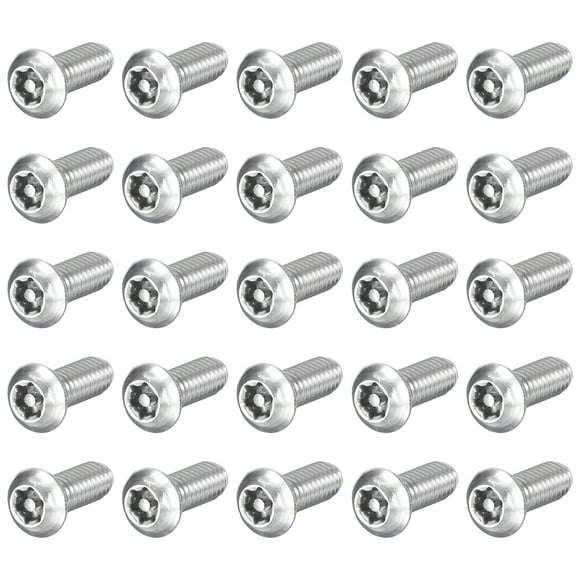 25Pack 5/16-18 x 3/4" Torx Security Machine Screws Bolt, Silver Tone