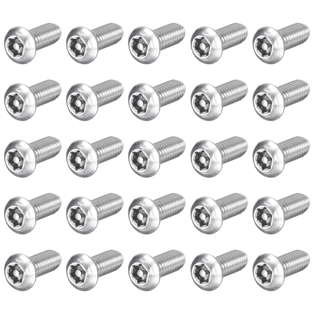 25Pack 5/16-18 x 3/4" Torx Security Machine Screws Bolt, Silver Tone