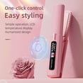 thumbnail image 2 of Portable 2 in 1 Travel Straightener and Curler, Cordless Hair Straightener 4500mAh, Rechargeable LCD Flat Iron, Mini Ceramic Curling Iron,USB Rechargeable Hot Tools, 2 of 10