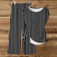 thumbnail image 4 of HBGVBA Women 2 Piece Outfits,Casual Matching Set,Loose Random Print Long Pants Back Short Sleeve Round Neck Top Outfit Set, 4 of 5