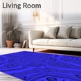 thumbnail image 2 of ODIKA 8'x10' Machine Washable Non-Slip Area Rug, Scrollwork Filigree Motif High Traffic Rug with Pad, Blue, 533175, 2 of 8
