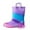 Blue Purple, variant on Kushyshoo Kids Light up Rain Boot Aurora Gradient Glitter Toddler Boys Shoes Size 7