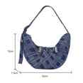thumbnail image 3 of Bolsa de hombro para mujer, con cordón, para axilas, a la moda, informal, con bola de masa hervida (azul) Likrtyny Para Estrenar, 3 of 7