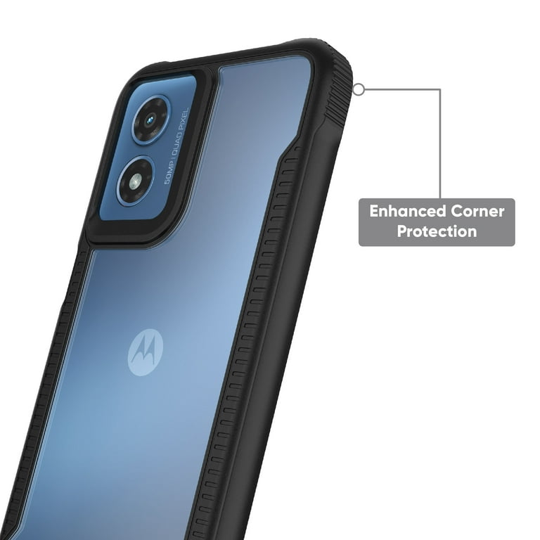 onn. Dual-Layer Phone Case for Motorola moto g PLAY (2024) - Black 