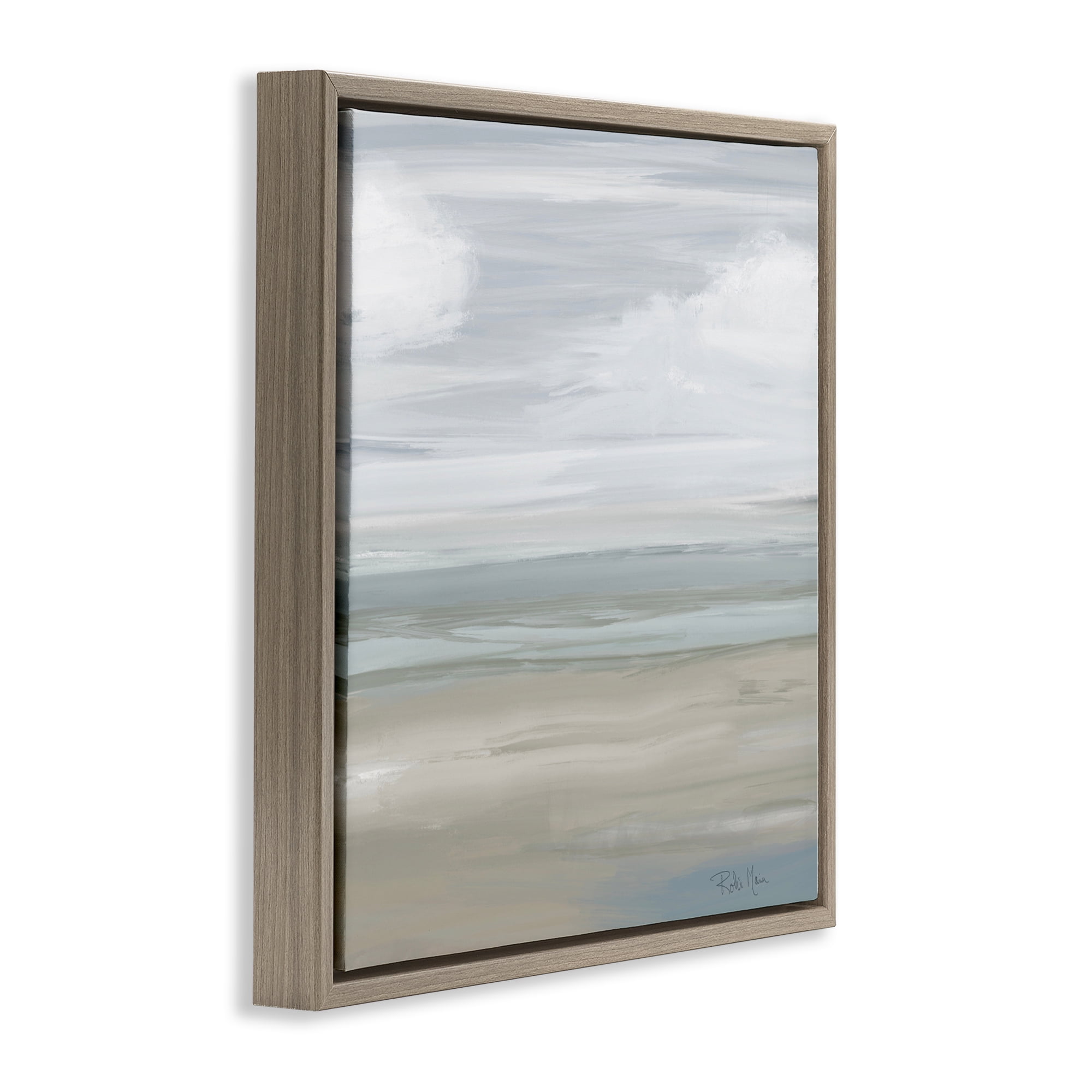 Stupell Industries Another Day Peaceful Landscape Brown Framed Floater Canvas Wall Art, design by Robin Maria