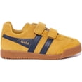 thumbnail image 2 of Gola Classics Harrier Velcro Kid's Classic 2 Hook And Loop Strap Sneakers In Yellow Size 13, 2 of 6