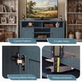 thumbnail image 6 of Mid Century Modern TV Stand for TVs up to 65 Inch, Entertainment Center with 2 Door & Open Shelf for Living Room, Bedroom,Turquoise, 6 of 8