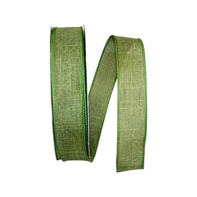 Reliant Ribbon 92573W-043-09K Everyday Linen Value Wired Edge Ribbon - Moss - 1.5 in. x 50 yards