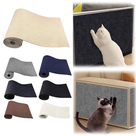 Cat Scratch Furniture Protector, Cat Scratch Mat for Couch, Wall & Cat Tree, Trimmable Self-Adhesive Cat Scratcher, Furniture Protector for Cats, DIY Replacement for Cat Tower