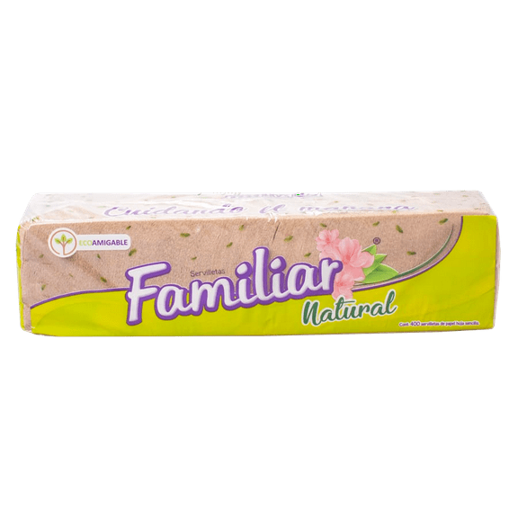 Servilleta Desechable de Papel Biodegradable Familiar Color Kraft / Caja 12 piezas 400 hojas Convertipap Servilleta de papel biodegradable