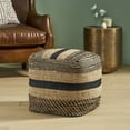 thumbnail image 2 of GDF Studio Lola Boho Handcrafted Fabric Cube Pouf, Natural and Black, 2 of 10