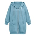thumbnail image 6 of Maplenight Women's Plus Size Zip Up Hoodie Long Sleeve Full Zip Hooded Sweatshirts with Pockets Casual Loose Fall Jackets, 6 of 6