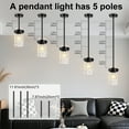 thumbnail image 3 of Deyidn 5-inch Black Modern Pendant Light with Glass Shade, Height Adjustable Hanging Fixture for Kitchen Island, Dining Table, Entryway, Foyer, 3 of 11