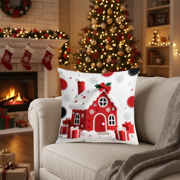 Christmas Snowman Throw Pillow Cover 18 X 18,Christmas Decorations Winter Holiday Decor Throw Cushion Case,Christmas Decorative Pillow Cases with Soft Fabric Hidden Zipper for Home Decor
