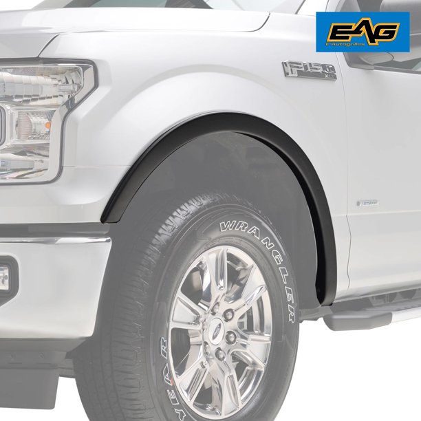 EAG Fits 1517 Ford F150 4PCS ABS Textured Satin Black Fender Flares
