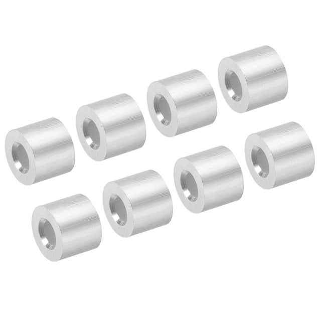 Unique Bargains 1/6'/4mm Wire Rope Stop Sleeve,Aluminum Crimping Loop Sleeve,Silver, 25 Pack