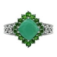 thumbnail image 2 of Rotational Move Chrysoprase Chrome Diopside 925 Silver Christmas Cocktail Ring Size US- 10.5, 2 of 8