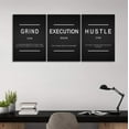 thumbnail image 3 of 3 Pieces Grind Verb Hustle Verb Execution Noun Motivational Wall Art Canvas Print Office Decor Inspiring Framed Prints Inspirational Quotes for Wall Art Decoration Ready to Hang, 3 of 6