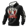 thumbnail image 5 of 250 Anniversary USA Hoodie, Mens Patriotic Hoodies American Flag Eagle Shirt Long Sleeve Casual Waffle Pullover Hoodies with Pocket, 5 of 5